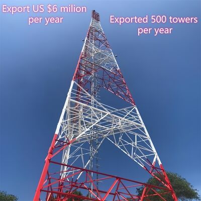 3 gambe Torre angolare in acciaio Torre di comunicazione Acciaio al carbonio 35m Trasmissione WiFi Zone suburbane durevoli