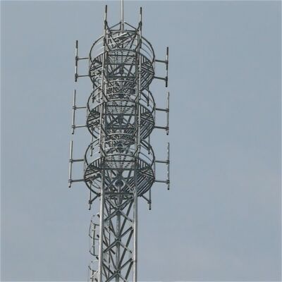 Torre tubolare in acciaio a 3 gambe personalizzabile progettata per l'osservazione del monitoraggio delle telecomunicazioni all'aperto e installazioni di sicurezza