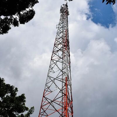 Torre di comunicazione lunga angolare dell'acciaio inossidabile di tempo di impiego di 3 gambe resistente alla corrosione per la zona costiera