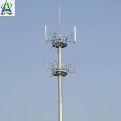 Torre di comunicazione unipolare in acciaio resistente agli agenti atmosferici da 28 M per la copertura del segnale