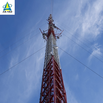 42 Torretta per antenna con tiranti in acciaio 45M Q355 Distribuzione rapida per telecomunicazioni in miniera remota