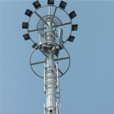 Monopole torre 25 Meter 30 40M 50M Radio antenna segnale Galvanizzato Cella di acciaio Monopole torre