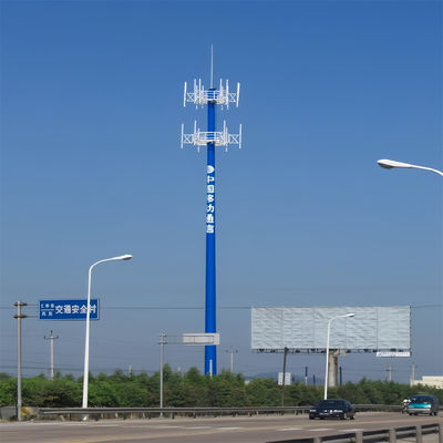 Antenna cellulare Telecom Hot Dip Galvanized Monopole Tower 10 -60 M