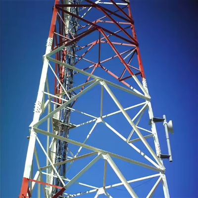 Torre di acciaio galvanizzato a 3 zampe angolari a masto singolo Torre di antenna di comunicazione