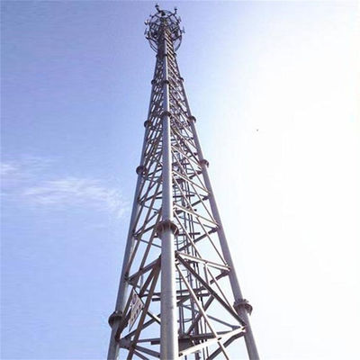 Telefono cellulare di comunicazione in acciaio rotondo torre a reticolo autoappoggiabile antenna tubolari mastro 3 gambe