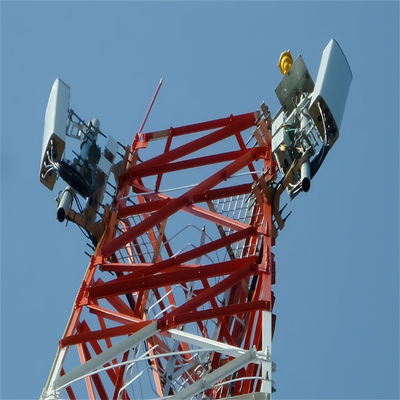 Torre di acciaio galvanizzato a 3 zampe angolari a masto singolo Torre di antenna di comunicazione