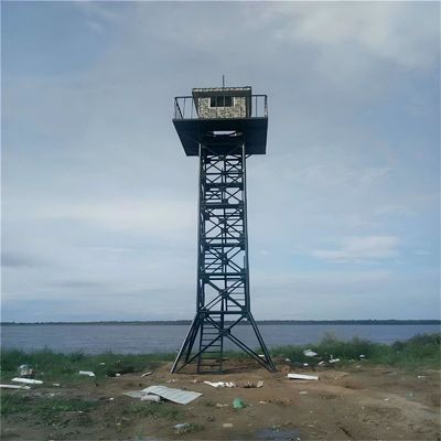 Torre di vigilanza di sorveglianza di sicurezza di 120 piedi piattaforma di acciaio ad angolo autoportante