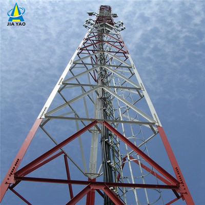 Torre a tre zampe in piedi a reticolo a 60 gradi angolo di acciaio Telecom galvanizzato Torre di acciaio