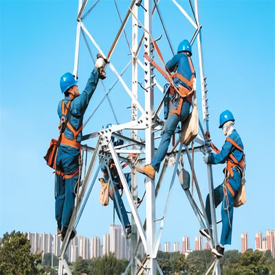 Torre a traliccio in acciaio struttura conica Gsm Telecomunicazioni 4 gambe torre angolare in acciaio