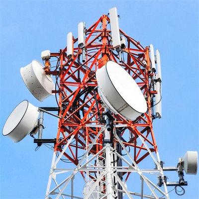 Torre di acciaio ad angolo galvanizzato a 4 gambe 50M Cella di telecomunicazione Mastro angolare