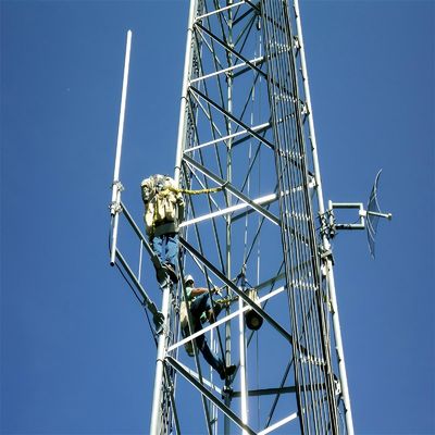 Stazione base GSM Vhf Uhf Antenna di radiocomunicazione a 3 zampe Torre di acciaio tubolare