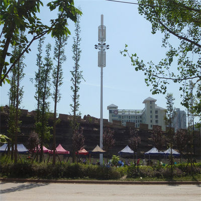 4G BTS Monopole Telecommunications Tower Antenna 100 Ft Monopole Tower