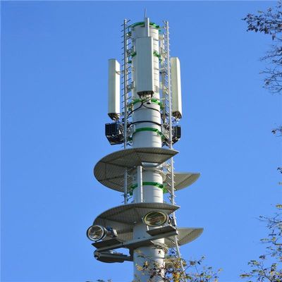 4g 5g Wireless Microwave Monopole Telecom Tower Con Flangel 5m 12m 36m 45m 55m Metri