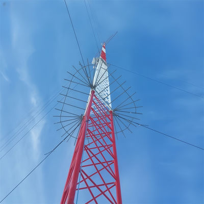 20 Meter Hot Dip Galvanizzato Tubulare Acciaio Galvanizzato Torre di filo 5G Radio Antenna Mastello di telecomunicazione