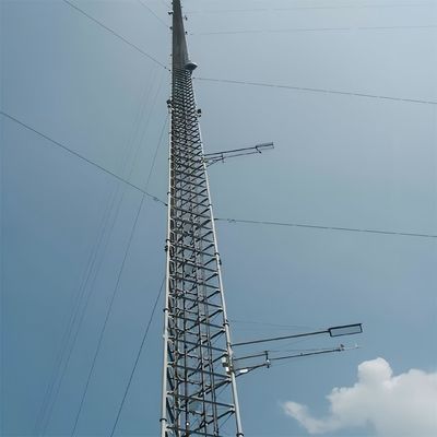 100 Meter Q345 Q235 Q420 Struttura in acciaio Torre a poli con galleggiamento Antenna angolare reticolare Polo di comunicazione Mastello Torre di telecomunicazioni
