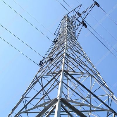 35kv doppio circuito Pylon Power Torre di trasmissione elettrica Acciaio Galvanizzato Torre di monopoli metallici