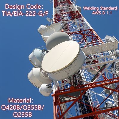 4-Angle Steel Communication Tower Galvanized 30m 5G Signal Urban Areas Stable Structure