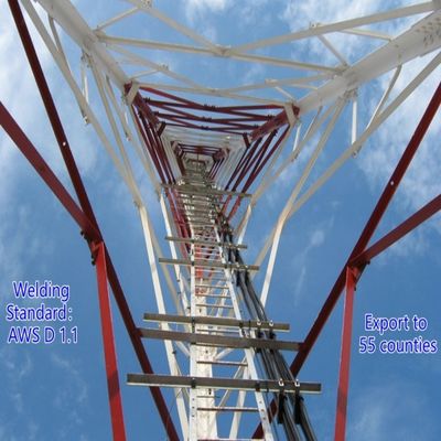 Torre di comunicazione a 3 gambe in acciaio angolare, acciaio Q235, 25 m, rete LTE, resistente agli agenti atmosferici, aree rurali