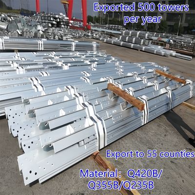 Torre di comunicazione a 3 gambe in acciaio angolare, acciaio Q235, 25 m, rete LTE, resistente agli agenti atmosferici, aree rurali