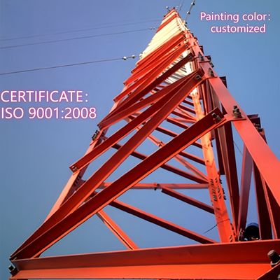 Torre di comunicazione a 3 gambe in acciaio angolare, acciaio Q235, 25 m, rete LTE, resistente agli agenti atmosferici, aree rurali