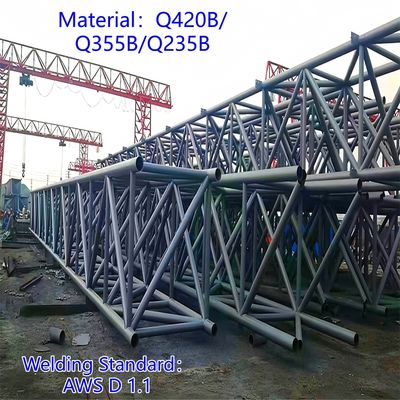 Torre di telecomunicazione a tre tubi in acciaio al carbonio 33m LTE Segnale Aree rurali Resistente al vento