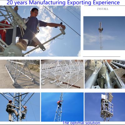 Torre cellulare a corda di tipo uomo Alta resistenza in acciaio 35m Rete mobile Zone suburbane resistente al vento
