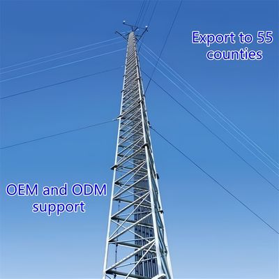 Torre in acciaio a tre zampe resistente alla corrosione adatta per installazioni all'aperto e applicazioni di carico pesante