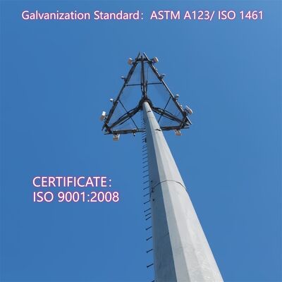 Antenna della stazione base galvanizzata 5G Wifi della torre unipolare delle telecomunicazioni di 15 20 30 45 50M