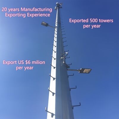 10M 30M 45M 60M Compatto Monopole galvanizzato a scarico caldo Torre 5G Wifi Telecom Antenna di comunicazione sul tetto