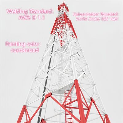20 30 40M 3 Leg Tubulare di acciaio senza soluzione di continuità ISP Internet 5G Wifi Bts Telecommunication Tower
