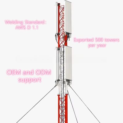 10 20 30 40 50 65m 3 Leg Guyed Wire resistente alle intemperie Acciaio Galvanizzato 4G 5G Microonde Wifi Telecom Transmission Tower