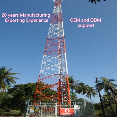 Torre di comunicazione ad angolo a 3 gambe in acciaio zincato da 30 m, antiruggine, segnale 5G, copertura urbana esterna