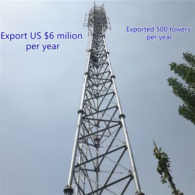 Torre tubolare in acciaio a 3 gambe, robusta e durevole, progettata per soddisfare le esigenze di carico e ambientali più gravose nell'industria