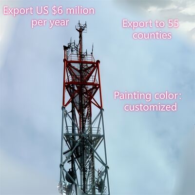 Torre tubolare in acciaio a 3 gambe, robusta e durevole, progettata per soddisfare le esigenze di carico e ambientali più gravose nell'industria