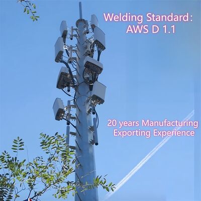 Monopole Tower torre di telecomunicazioni costruita in acciaio leggero e ad alta resistenza alla trazione con codice di progettazione EN 1991-1-4 e EN 1993-3-1 per le prestazioni
