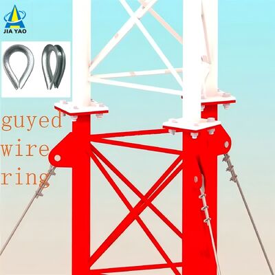 Torre di filo galvanizzato progettata per massimizzare l'altezza con un minimo utilizzo di materiali strutturali in base ai codici di progettazione ANSI/TIA-222-G-H-F