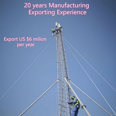 Torre di filo galvanizzato progettata per massimizzare l'altezza con un minimo utilizzo di materiali strutturali in base ai codici di progettazione ANSI/TIA-222-G-H-F