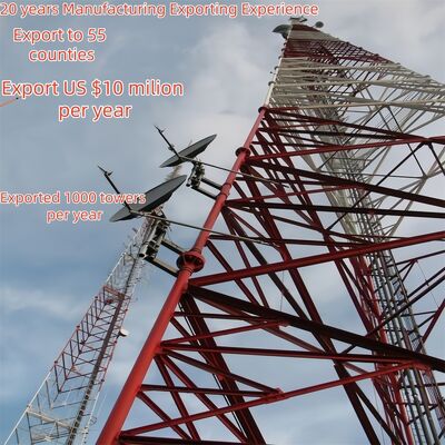 Torre di acciaio tubolare a 3 zampe di calibro pesante che fornisce un forte supporto strutturale per le comunicazioni e gli impianti di servizio pubblico