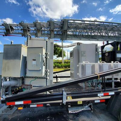 Telescopic Tower 15-30M Galvanized Steel Truck Mounted Communication Antenna 40M/S Windproof