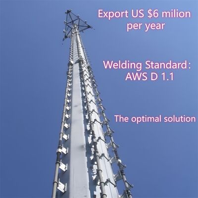 Monopole Tower torre di telecomunicazione in acciaio progettata secondo le norme GB T 700 e GB T 1591 che garantisce l'integrità strutturale per le telecomunicazioni