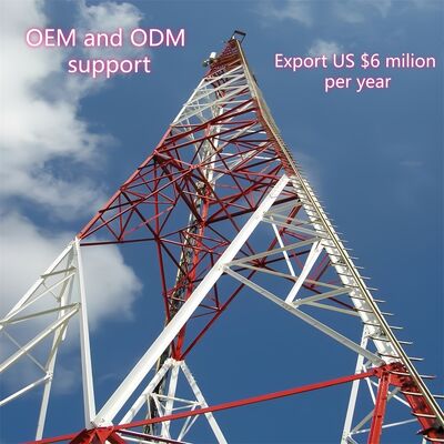 Torre angolare in acciaio a 3 gambe Torre di comunicazione wireless triangolare con codice di progettazione ANSI TIA 222 e materiali in acciaio ad alta resistenza