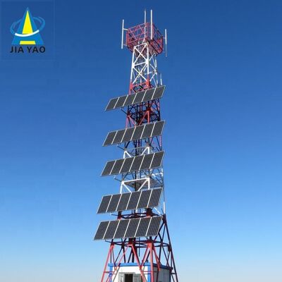 Torre dell'antenna del pannello solare fuori griglia in acciaio galvanizzato 15 25 35M 5G 4G Wifi Torre delle telecomunicazioni in aree remote