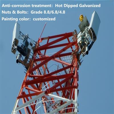 11 17 23 29M Light Duty 3 Legged Angular Steel Galvanized Outdoor 5G 4G Satellite Low Load Telecom Antenna Tower