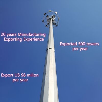13 19 25M Design compatto Monopolo in acciaio zincato Albero autoportante per esterni salvaspazio a microonde 5G 4G