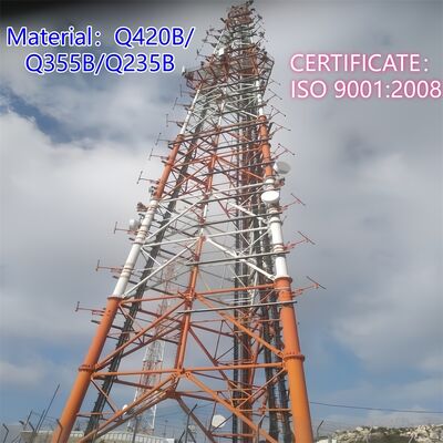 Torre in acciaio tubolare zincato da 19 27 35M per impieghi gravosi a 3 gambe per comunicazioni e monitoraggio 5G 4G a microonde per esterni