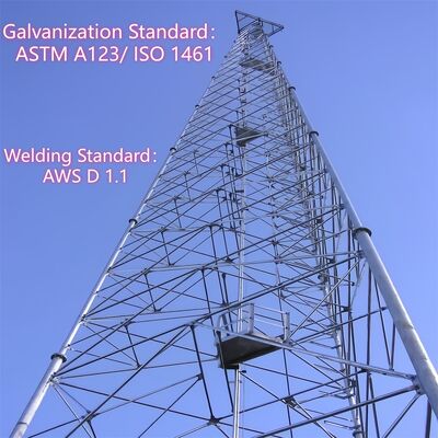 Torre tubolare in acciaio a 3 gambe da 30M progettata per applicazioni di telecomunicazioni, microonde, monitoraggio, osservazione e sicurezza