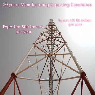 Robusta torre tubolare in acciaio a 3 gambe adatta per microonde 4G 5G e sistemi di sicurezza con struttura in acciaio ad alta resistenza
