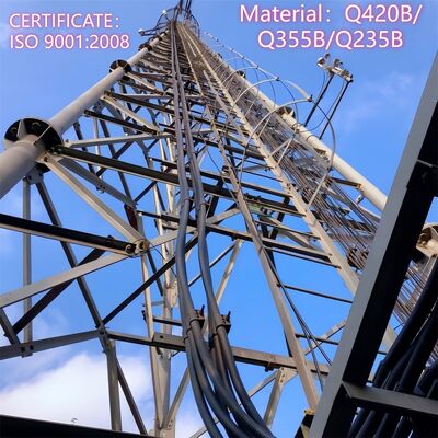 Albero autoportante delle telecomunicazioni galvanizzato torre tubolare d'acciaio con gambe durevoli a 3 gambe per applicazioni a microonde all'aperto 5G 4G
