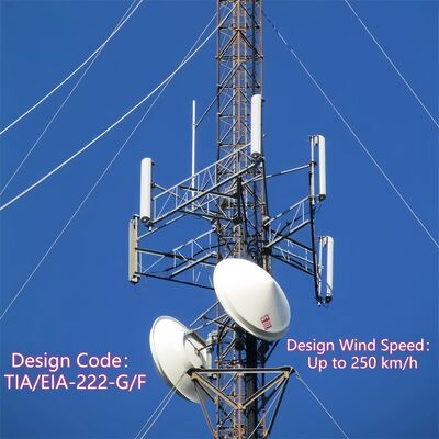 Torre in filo tirato zincato per comunicazione wireless resistente al vento per la trasmissione del segnale 5G