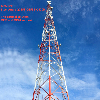 Anti-shock a 9 livelli della torre delle telecomunicazioni resistente sismica della montagna tubolare di 18M 42M 3 gambe per area ad alta quota